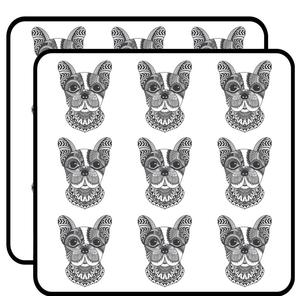 18 Pcs Mandala Tribal Pattern Frenchie French Bulldog 2" Stickers Decals Laptop Notebook Phone Waterproof Vinyl Trendy