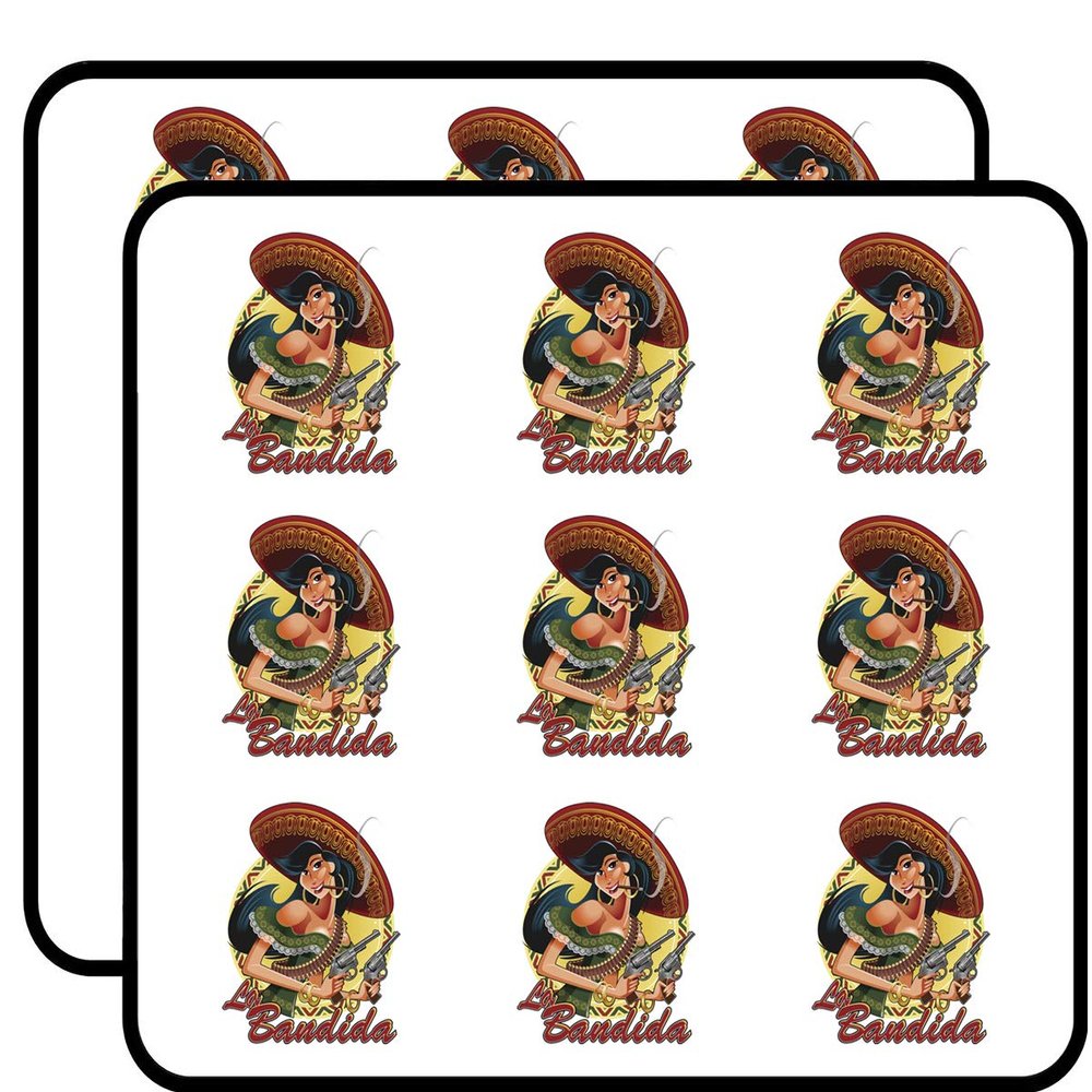18 Pcs La Bandida Hispanic Mariachi Girl with Guns 2" Stickers Decals Laptop Notebook Phone Waterproof Vinyl Trendy