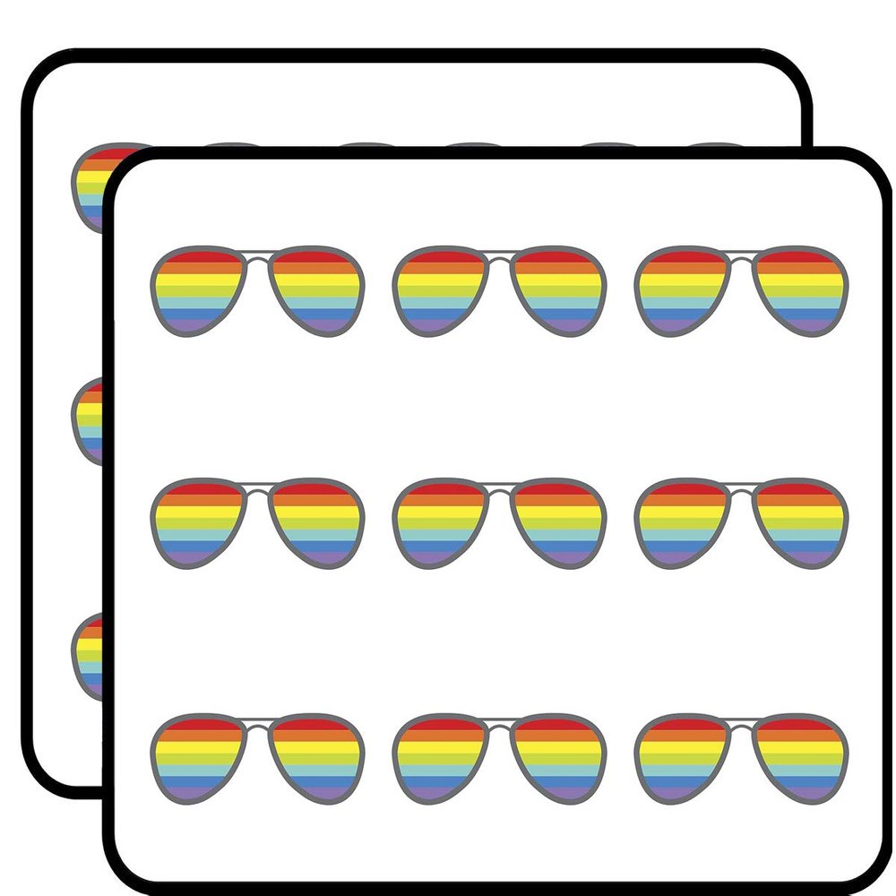 18 Pcs Cool Rainbow Lens Aviator Sunglasses 2" Stickers Decals Laptop Notebook Phone Waterproof Vinyl Trendy