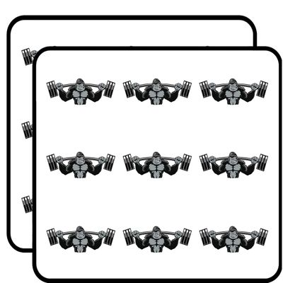 18 Pcs Strong Muscular Gorilla Lifting Barbell Cartoon 2" Stickers Decals Laptop Notebook Phone Waterproof Vinyl Trendy