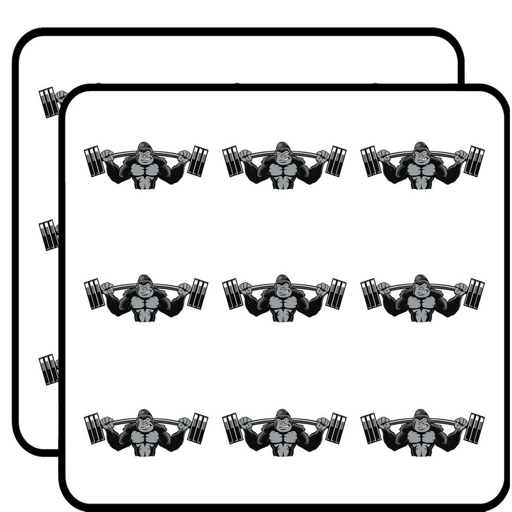 18 Pcs Strong Muscular Gorilla Lifting Barbell Cartoon 2" Stickers Decals Laptop Notebook Phone Waterproof Vinyl Trendy