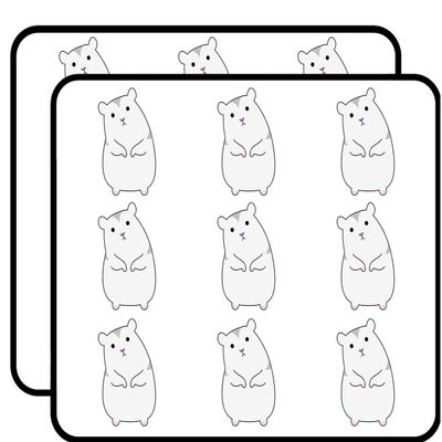 18 Pcs Adorable Light Gray Hammy Hamster 2" Stickers Decals Laptop Notebook Phone Waterproof Vinyl Trendy