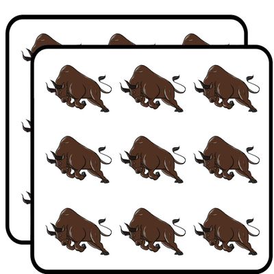 18 Pcs Angry Raging Brown Bull Cartoon 2" Stickers Decals Laptop Notebook Phone Waterproof Vinyl Trendy