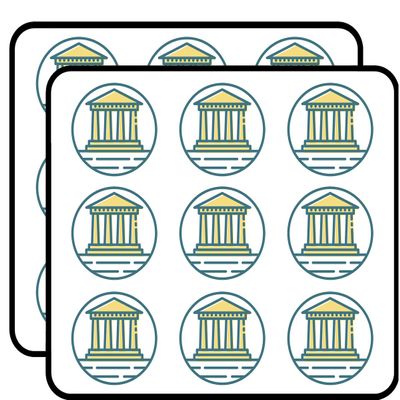 18 Pcs Simple Classic Athens Greece Parthenon Cartoon Icon 2" Stickers Decals Laptop Notebook Phone Waterproof Vinyl Trendy