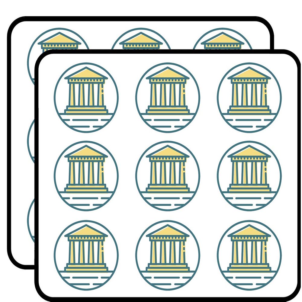 18 Pcs Simple Classic Athens Greece Parthenon Cartoon Icon 2" Stickers Decals Laptop Notebook Phone Waterproof Vinyl Trendy