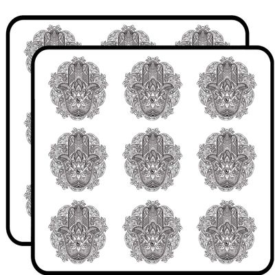 18 Pcs Detailed Henna Hamsa Hand of Fatima 2" Stickers Decals Laptop Notebook Phone Waterproof Vinyl Trendy