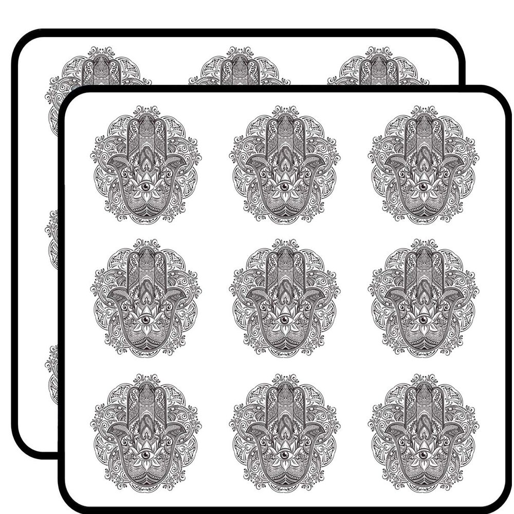 18 Pcs Detailed Henna Hamsa Hand of Fatima 2" Stickers Decals Laptop Notebook Phone Waterproof Vinyl Trendy