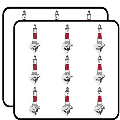 18 Pcs Cool Simple Red Gray Light House Cartoon 2" Stickers Decals Laptop Notebook Phone Waterproof Vinyl Trendy