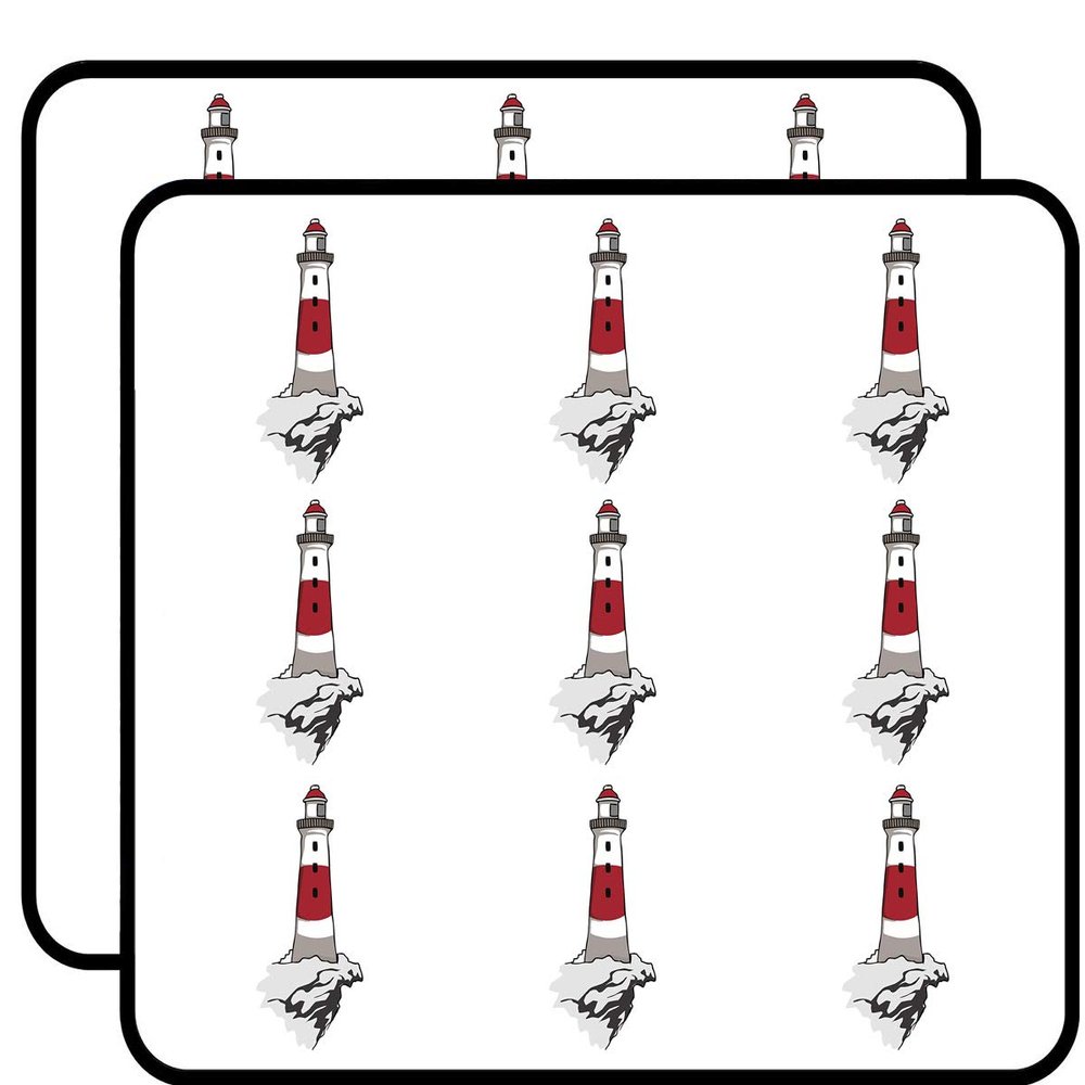 18 Pcs Cool Simple Red Gray Light House Cartoon 2" Stickers Decals Laptop Notebook Phone Waterproof Vinyl Trendy