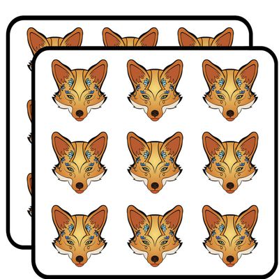 18 Pcs Beautiful Golden Ombre Wilderness Floral Fox Cartoon 2" Stickers Decals Laptop Notebook Phone Waterproof Vinyl Trendy