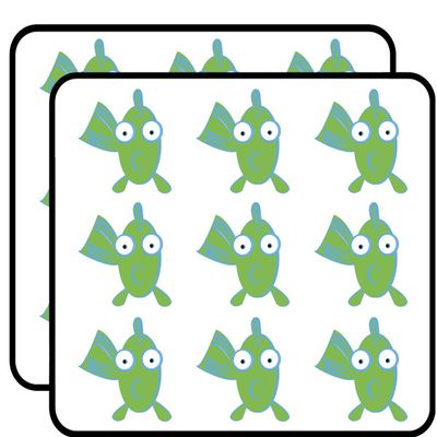 18 Pcs Cute Simple Green Blue Silly Fish Cartoon 2" Stickers Decals Laptop Notebook Phone Waterproof Vinyl Trendy
