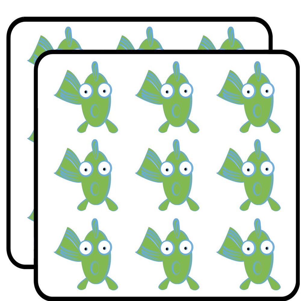 18 Pcs Cute Simple Green Blue Silly Fish Cartoon 2" Stickers Decals Laptop Notebook Phone Waterproof Vinyl Trendy