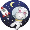 18 Pcs Cute Astronaut Outer Space Bunny Rabbit Cartoon Icon 2" Stickers Decals Laptop Notebook Phone Waterproof Vinyl Trendy view 2