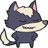 18 Pcs Cute Friendly Wolf Retro Kid Cartoon - Dark Gray 2" Stickers Decals Laptop Notebook Phone Waterproof Vinyl Trendy view 2