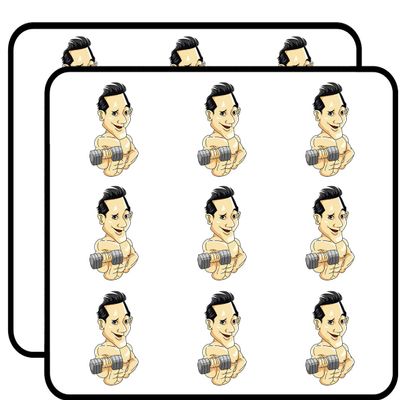 18 Pcs Cool Simple Buff Athletic Body Fit Man Cartoon 2" Stickers Decals Laptop Notebook Phone Waterproof Vinyl Trendy