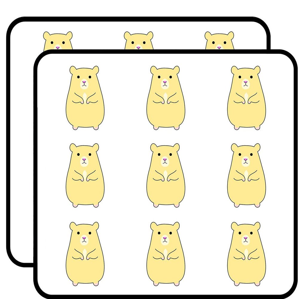 18 Pcs Adorable Yellow Beige Hammy Hamster 2" Stickers Decals Laptop Notebook Phone Waterproof Vinyl Trendy