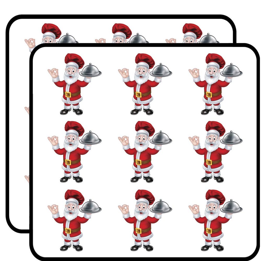 18 Pcs Holiday Chef Santa Claus Cartoon 2" Stickers Decals Laptop Notebook Phone Waterproof Vinyl Trendy
