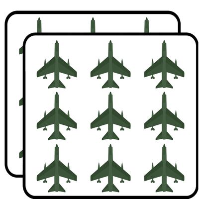 18 Pcs Cool Simple Fighter Military Plane Jet - Forest Green 2" Stickers Decals Laptop Notebook Phone Waterproof Vinyl Trendy