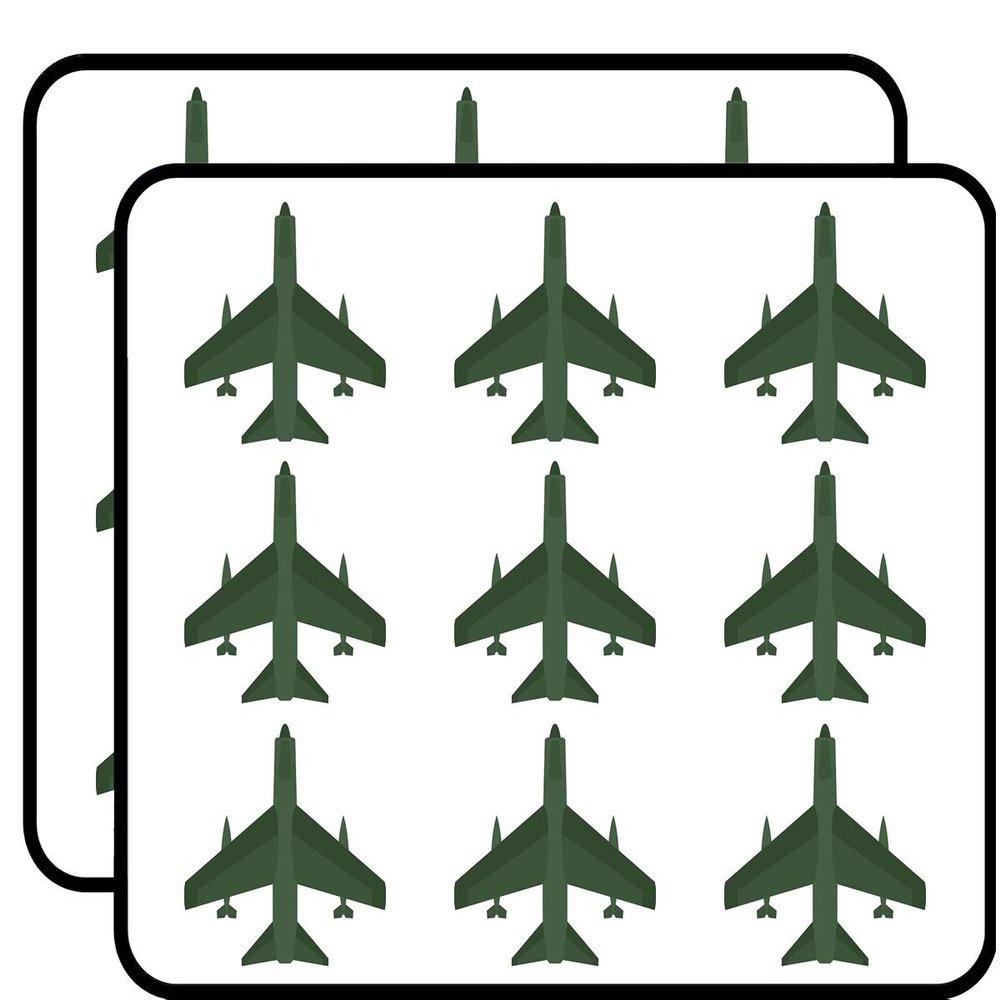 18 Pcs Cool Simple Fighter Military Plane Jet - Forest Green 2" Stickers Decals Laptop Notebook Phone Waterproof Vinyl Trendy