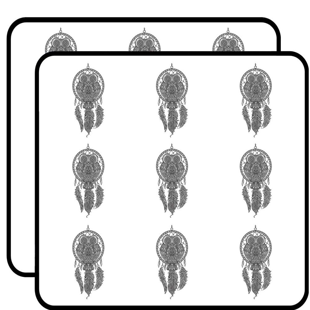 18 Pcs Owl with Tribal Print Feathers on Dream Catcher 2" Stickers Decals Laptop Notebook Phone Waterproof Vinyl Trendy