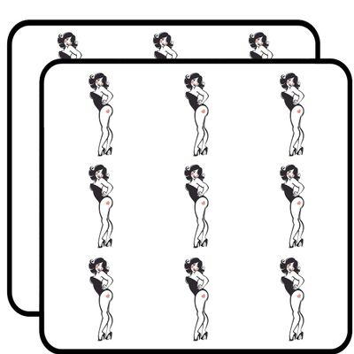 18 Pcs Black and White Sexy Blushing Pin Up Girl 2" Stickers Decals Laptop Notebook Phone Waterproof Vinyl Trendy