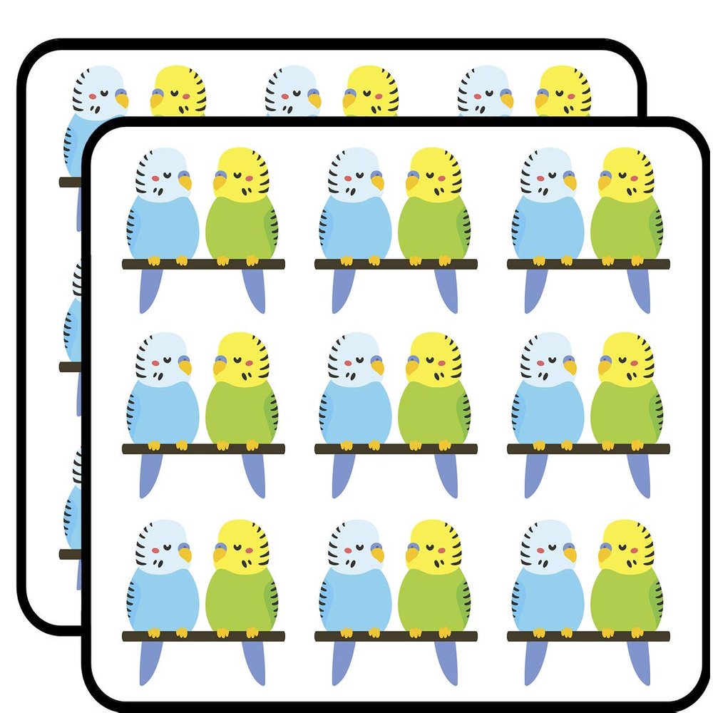 18 Pcs Cute Sweet Parakeet Bird Couple Friends Cartoon 2" Stickers Decals Laptop Notebook Phone Waterproof Vinyl Trendy