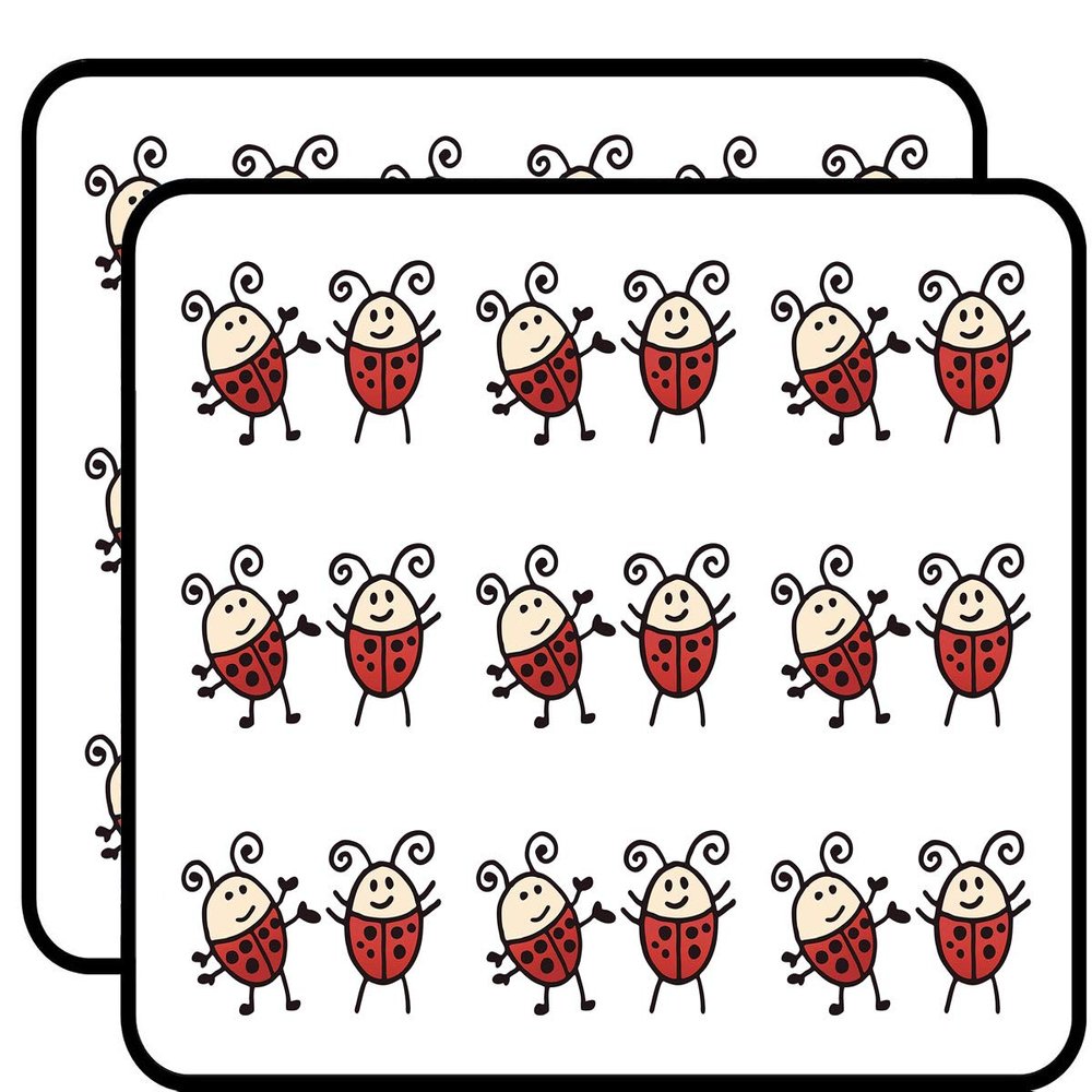 18 Pcs Cute Happy Ladybugs Dancing 2" Stickers Decals Laptop Notebook Phone Waterproof Vinyl Trendy