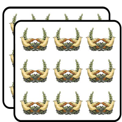18 Pcs Cool Retro Traditional Vintage Homey Doves and Wreath Cartoon 2" Stickers Decals Laptop Notebook Phone Waterproof Vinyl Trendy