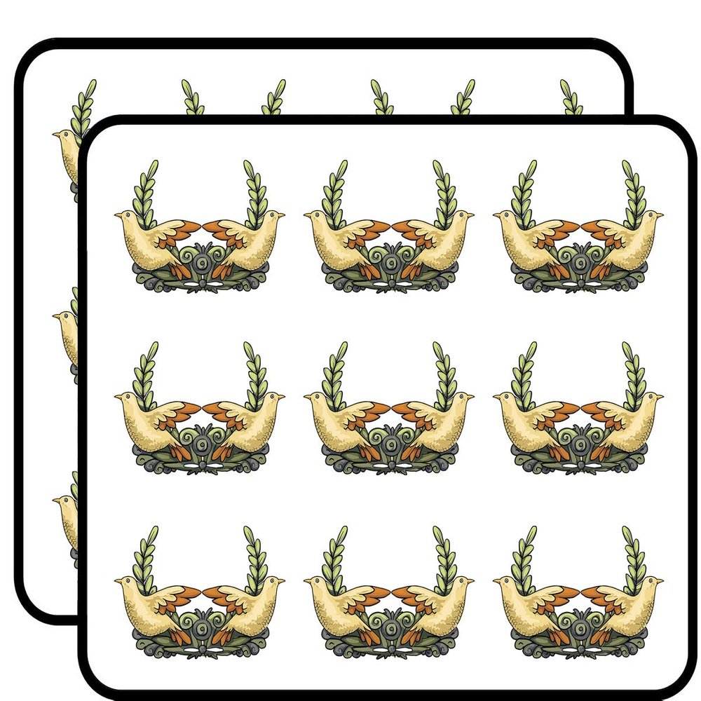 18 Pcs Cool Retro Traditional Vintage Homey Doves and Wreath Cartoon 2" Stickers Decals Laptop Notebook Phone Waterproof Vinyl Trendy