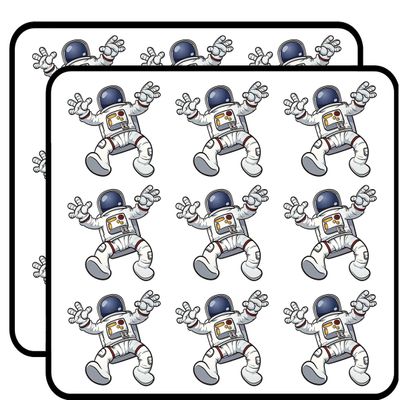 18 Pcs Falling Floating Cartoon Astronaut in Spacesuit 2" Stickers Decals Laptop Notebook Phone Waterproof Vinyl Trendy