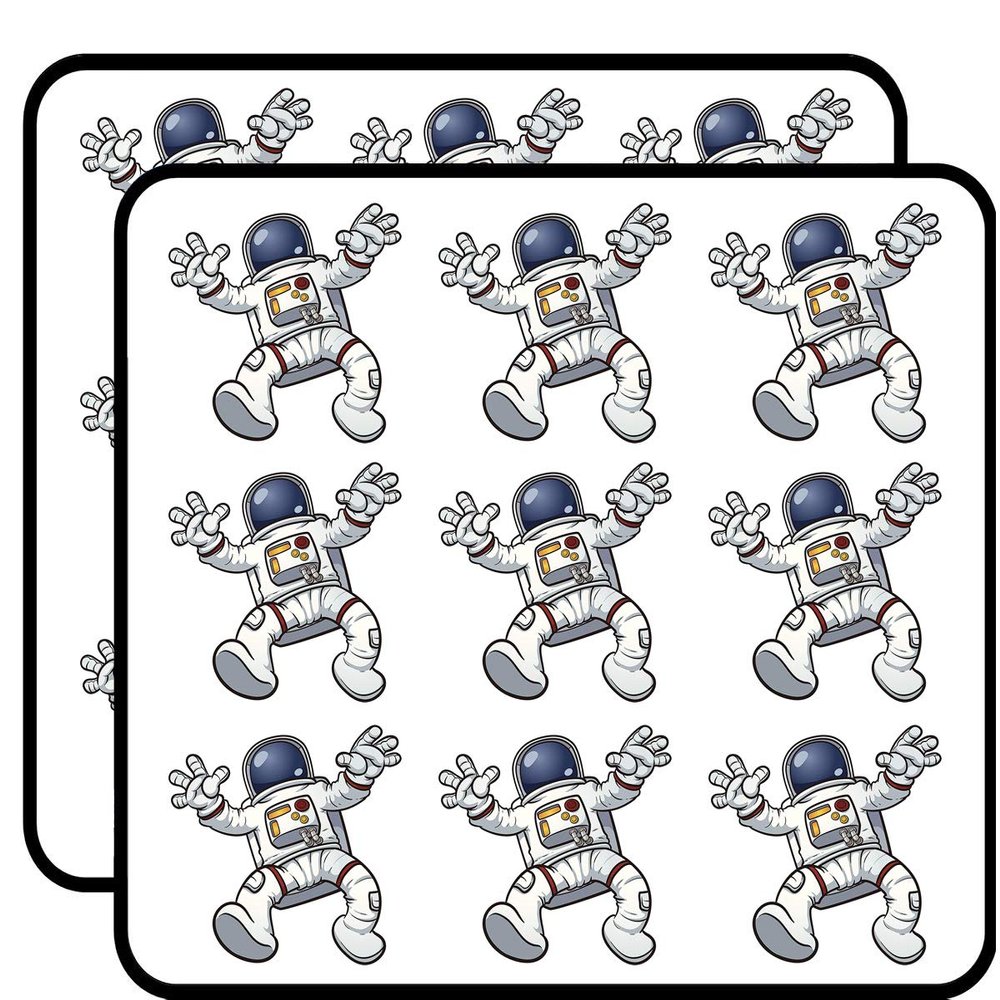 18 Pcs Falling Floating Cartoon Astronaut in Spacesuit 2" Stickers Decals Laptop Notebook Phone Waterproof Vinyl Trendy
