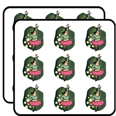 18 Pcs Comic Character Ballerina Cartoon Icon 2" Stickers Decals Laptop Notebook Phone Waterproof Vinyl Trendy