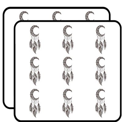 18 Pcs Dainty Brown Henna Flower Moon Dream Catcher Drawing 2" Stickers Decals Laptop Notebook Phone Waterproof Vinyl Trendy