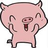 18 Pcs Simple Pink Piggy Pig Pen Art Cartoon - Happy 2" Stickers Decals Laptop Notebook Phone Waterproof Vinyl Trendy view 2