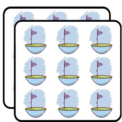 18 Pcs Cool Golf Putting Hole Cartoon Icon 2" Stickers Decals Laptop Notebook Phone Waterproof Vinyl Trendy