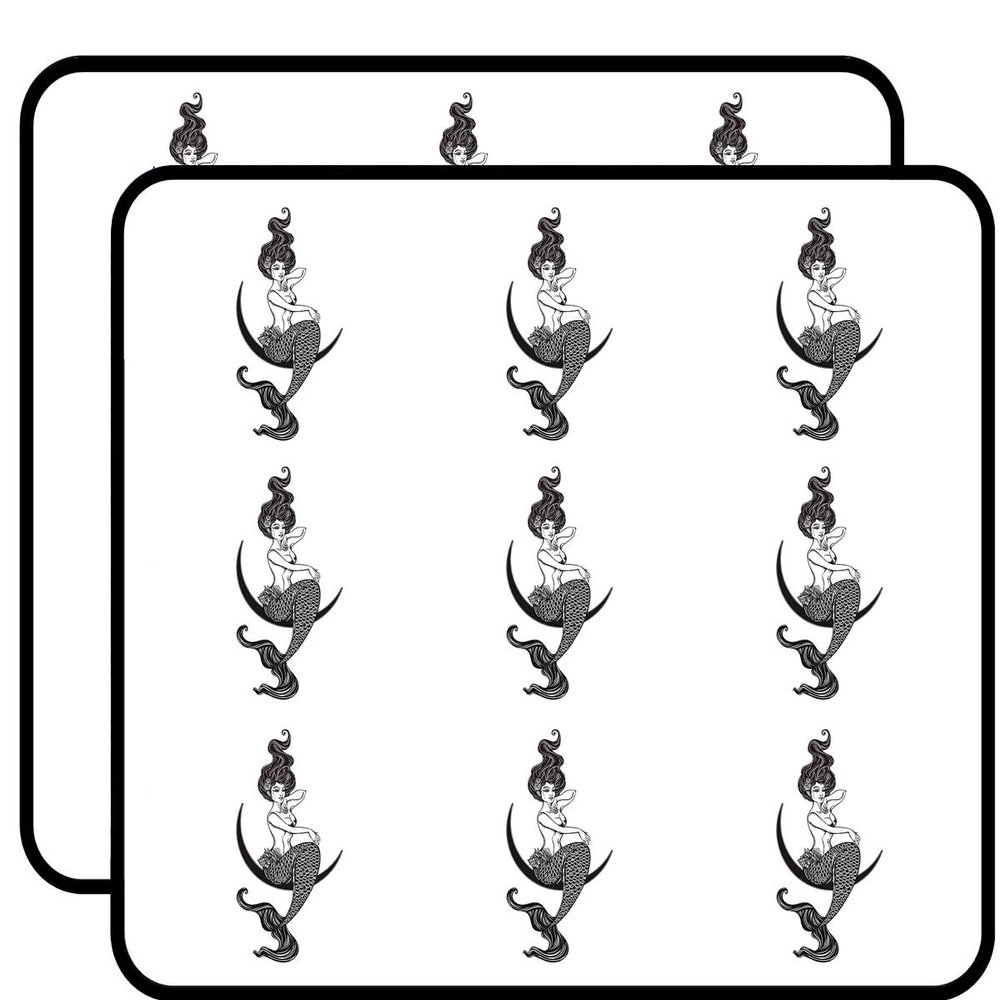 18 Pcs Beautiful Topless Mermaid on Moon #2 2" Stickers Decals Laptop Notebook Phone Waterproof Vinyl Trendy