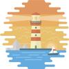 18 Pcs Simple Lighthouse Horizon Cartoon Icon 2" Stickers Decals Laptop Notebook Phone Waterproof Vinyl Trendy view 2