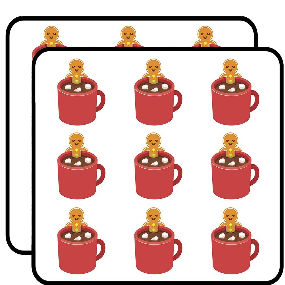 18 Pcs Gingerbread Man in Hot Cocoa Jacuzzi Mug Cartoon 2" Stickers Decals Laptop Notebook Phone Waterproof Vinyl Trendy