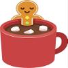 18 Pcs Gingerbread Man in Hot Cocoa Jacuzzi Mug Cartoon 2" Stickers Decals Laptop Notebook Phone Waterproof Vinyl Trendy view 2