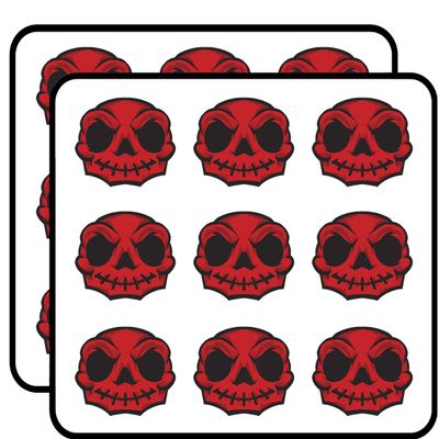 18 Pcs Creepy Red Skull Cartoon Icon 2" Stickers Decals Laptop Notebook Phone Waterproof Vinyl Trendy