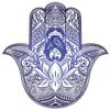 18 Pcs Pretty Blue Ombre Paisley Hamsa Hand of Fatima 2" Stickers Decals Laptop Notebook Phone Waterproof Vinyl Trendy view 2