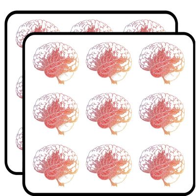 18 Pcs Pretty Warm Color Red Orange Ombre Brain Made of Letters 2" Stickers Decals Laptop Notebook Phone Waterproof Vinyl Trendy