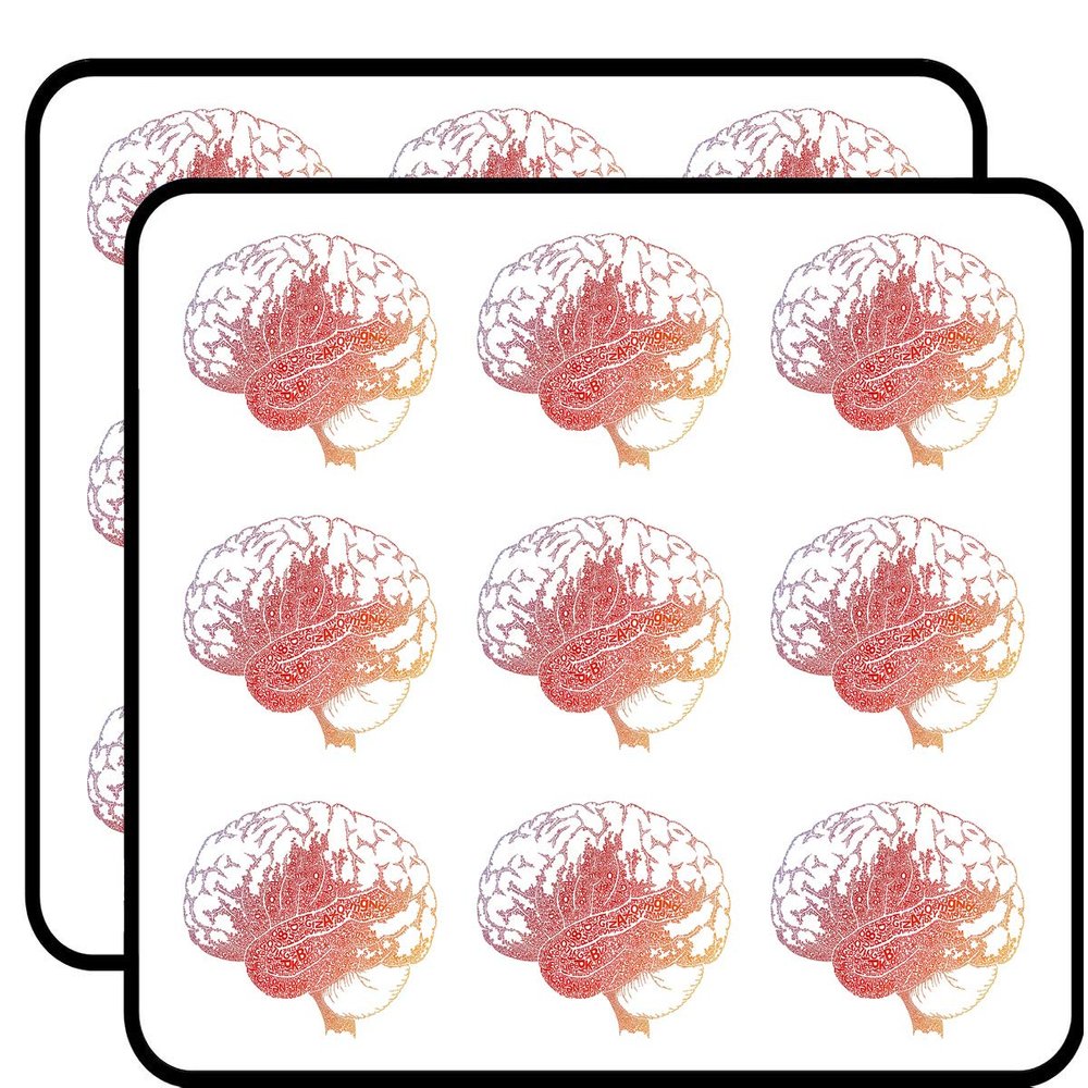 18 Pcs Pretty Warm Color Red Orange Ombre Brain Made of Letters 2" Stickers Decals Laptop Notebook Phone Waterproof Vinyl Trendy
