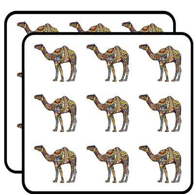 18 Pcs Detailed Colorful Floral Camel Black Purple Pink RED Green Blue Orange Yellow Grey 2" Stickers Decals Laptop Notebook Phone Waterproof Vinyl Trendy