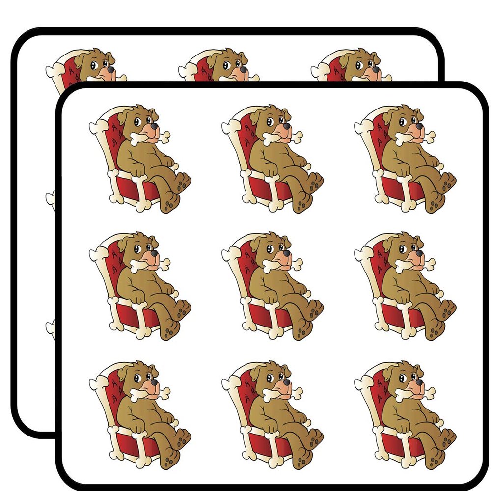 18 Pcs Cute Puppy Dog on Bones Throne Cartoon 2" Stickers Decals Laptop Notebook Phone Waterproof Vinyl Trendy