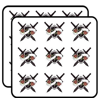 18 Pcs Cool Pretty Helvetic Sword and Shield with Roses Cartoon 2" Stickers Decals Laptop Notebook Phone Waterproof Vinyl Trendy