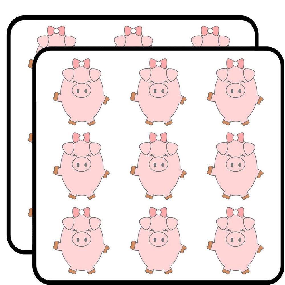 18 Pcs Happy Cute Girly Piggy Pig Cartoon Icon 2" Stickers Decals Laptop Notebook Phone Waterproof Vinyl Trendy
