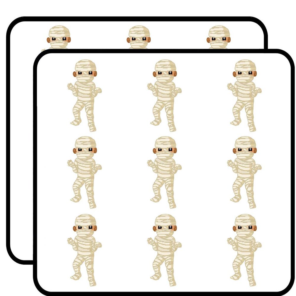 18 Pcs Cute Pixelated Videogame Halloween Costume Cartoon - Mummy 2" Stickers Decals Laptop Notebook Phone Waterproof Vinyl Trendy