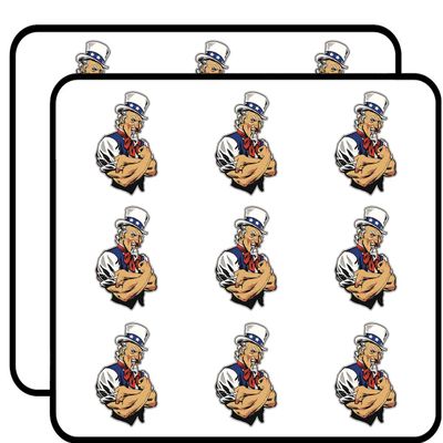 18 Pcs Muscular Uncle SAM Rolling Sleeves UP RED Blue Black Grey White 2" Stickers Decals Laptop Notebook Phone Waterproof Vinyl Trendy