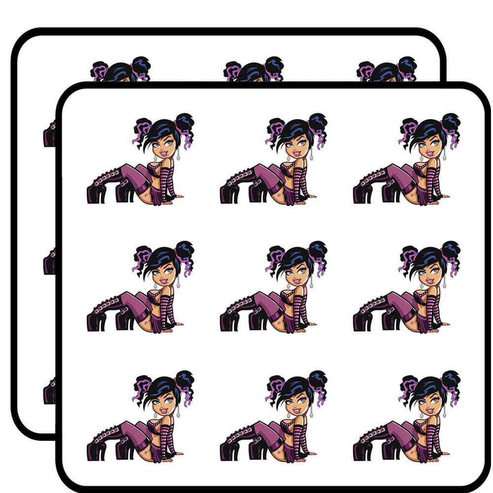 18 Pcs Sexy Punk Goth Teen Girl Cartoon #1 2" Stickers Decals Laptop Notebook Phone Waterproof Vinyl Trendy